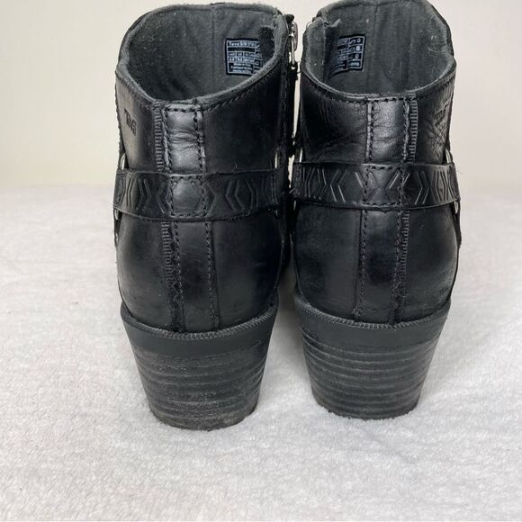 Teva Foxy Boots Leather Side Zip Ankle Booties Goth Emo Waterproof Black 8.5 - Picture 6 of 15